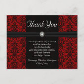 Dank u kaarden het Zwarte en Rode Juweel van het Briefkaart (Voorkant)