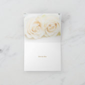 Dank u kaarden met wit-roomrozen bedankkaart (Binnen)