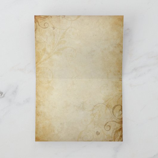 Dank u kaarden op Perkament met Klassieke Bedankkaart (Binnen)