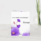 Dank u kaarden Paarse Witte Papavers Bedankkaart (Achterkant)