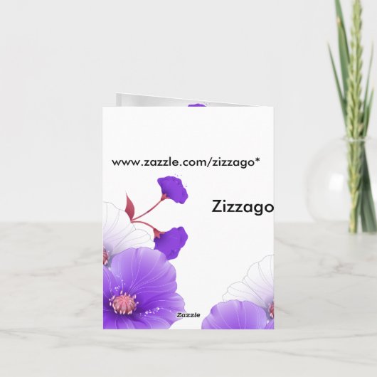 Dank u kaarden Paarse Witte Papavers Bedankkaart (Achterkant)