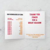 Dank u kaarden voor de Bus van het Basketbal Bedankkaart (Binnen)