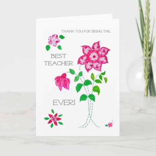 Dank u kaarden voor een Leraar Bedankkaart (Voorkant)