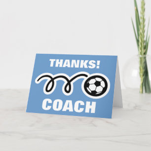 Dank u kaarden voor voetbal coach bedankkaart