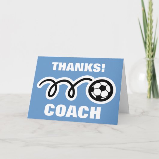 Dank u kaarden voor voetbal coach bedankkaart (Voorkant)