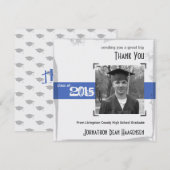 Dank U Kaart 2015 Afstuderen Rustieke Blauwe Feest (Voorkant / Achterkant)