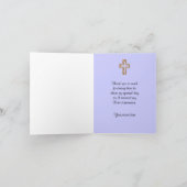 Dank u kaart Angel lijst Eerste Communie (Binnen)