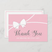 Dank u kaart, Baby shower, roze, grijs Bedankkaart (Voorkant / Achterkant)