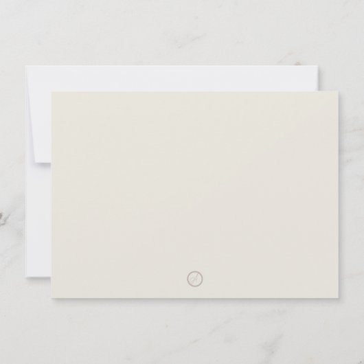 Dank u kaart Beige Tan Brown Traditioneel (Achterkant)