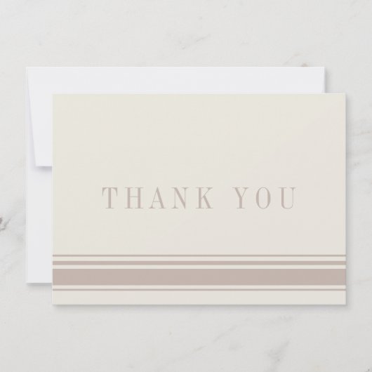 Dank u kaart Beige Tan Brown Traditioneel (Voorkant)