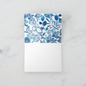 Dank u kaart blauw bloemontwerp over foto (Binnen)