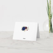 Dank u kaart Boho Navy Bloemen bruiloft gevouwen (Achterkant)
