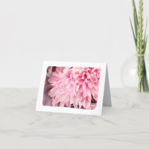 Dank u kaart  Bord Roze Bloem