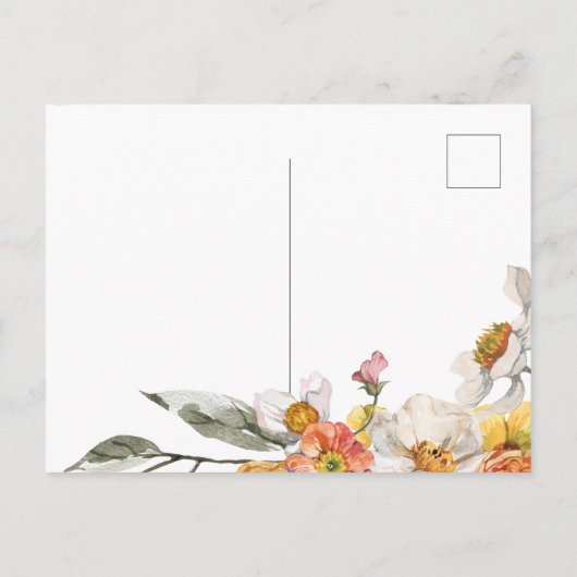 Dank u kaart briefkaart bloemen botanische bruilof (Achterkant)