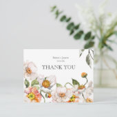 Dank u kaart briefkaart bloemen botanische bruilof (Staand voorkant)