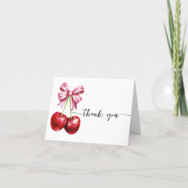 Dank u kaart Cherry Coquette Baby shower gevouwen