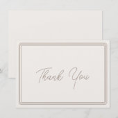 Dank u kaart eenvoudige bruine beige rand (Voorkant / Achterkant)