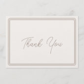 Dank u kaart eenvoudige bruine beige rand (Voorkant)