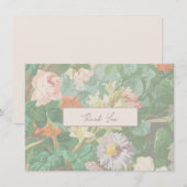 Dank u kaart eenvoudige moderne wilde bloemen (Voorkant / Achterkant)