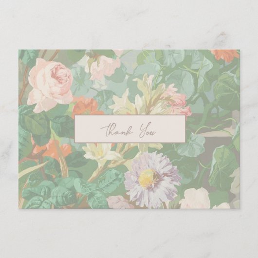 Dank u kaart eenvoudige moderne wilde bloemen (Voorkant)