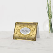 Dank u kaart Elegant Elite Gold Damask (Voorkant)