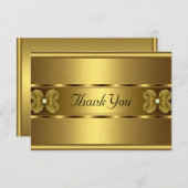 Dank u kaart Elegant Roll Gold Floral (Voorkant / Achterkant)