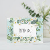 Dank u kaart eucalyptus daisy botanische thema (Staand voorkant)