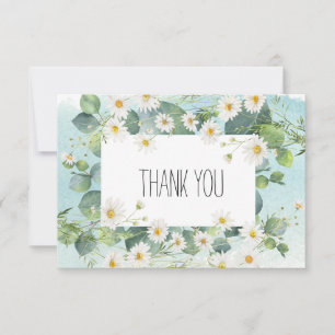 Dank u kaart eucalyptus daisy botanische thema
