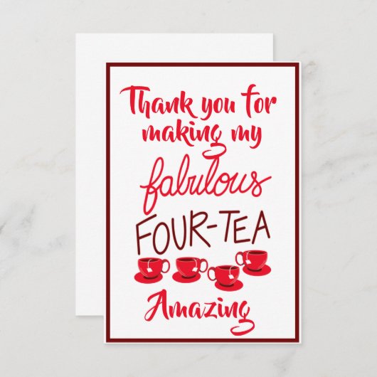 Dank u kaart Fabulous 40 (Voorkant / Achterkant)