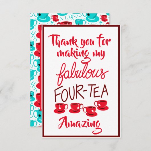 Dank u kaart Fabulous 40 (Voorkant / Achterkant)