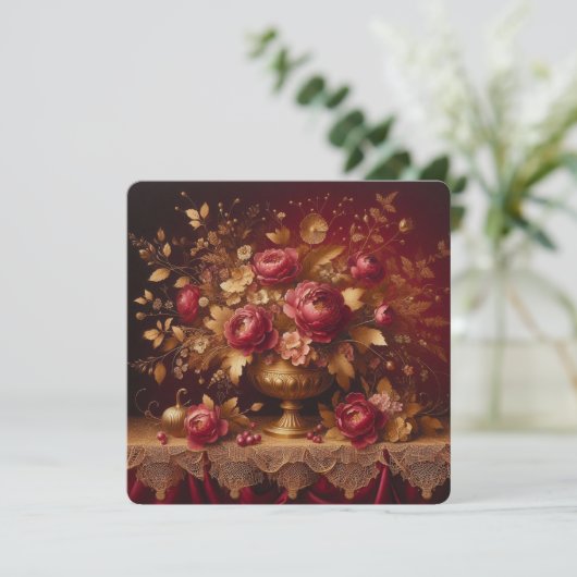 Dank u kaart Flora Foliage (Staand voorkant)