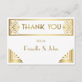 Dank u kaart, foto terug, Great Gatsby, wit goud Bedankkaart