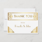 Dank u kaart, foto terug, Great Gatsby, wit goud Bedankkaart (Voorkant)