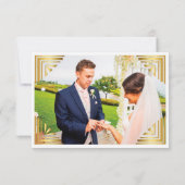 Dank u kaart, foto terug, Great Gatsby, wit goud Bedankkaart (Achterkant)