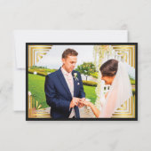 Dank u kaart, foto terug, Great Gatsby, wit zwart Bedankkaart (Achterkant)