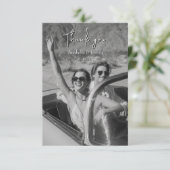 Dank u kaart Foto zwart-wit Trouwkaart (Staand voorkant)