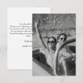 Dank u kaart Foto zwart-wit Trouwkaart (Voorkant / Achterkant)