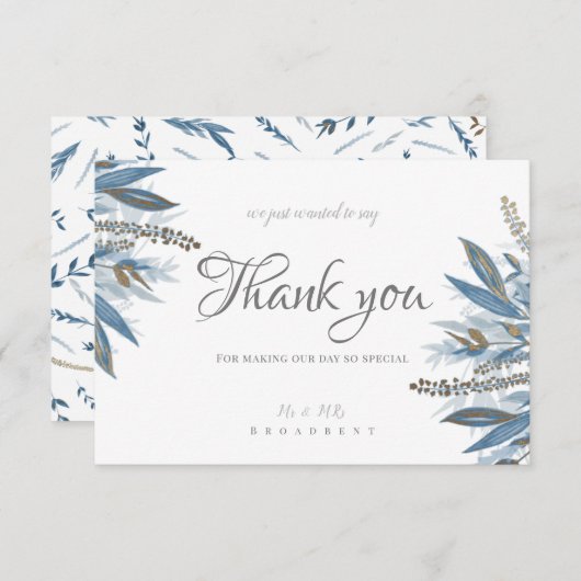 Dank u kaart gunst kaart bruiloft (Voorkant / Achterkant)