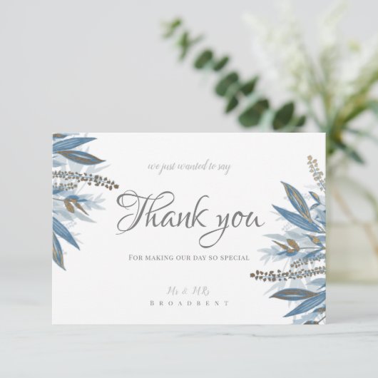 Dank u kaart gunst kaart bruiloft (Staand voorkant)