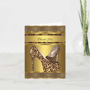 Dank u kaart Hi Heel Schoenen Leopard Gold 2