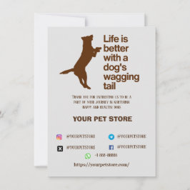 Dank u kaart hond huisdier winkel