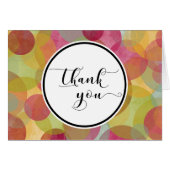 Dank u kaart in cirkel over kleurrijke bellen (Voorkant Horizontaal)