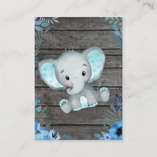 Dank u kaart jongen olifant douche (Achterkant)