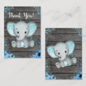 Dank u kaart jongen olifant douche (Voorkant / Achterkant)