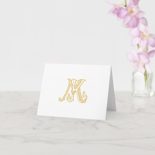 Dank u Kaart KM monogram of MK monogram (Orchidee)