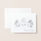 Dank u kaart-kroon folie kaarten (Voorkant met envelop)