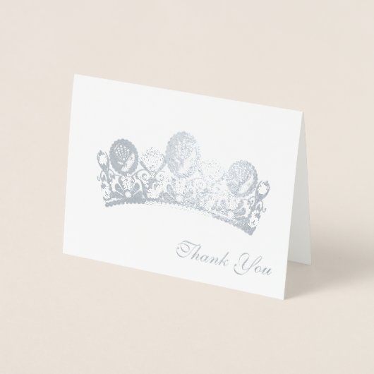 Dank u kaart-kroon folie kaarten (Voorkant)