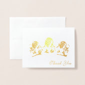 Dank u kaart-kroon folie kaarten (Voorkant met envelop)