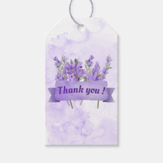 Dank u kaart lavendel bruiloft cadeaulabel