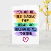 Dank u Kaart leraar (Gele Bloem)